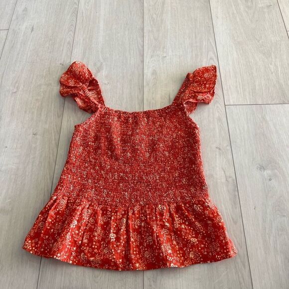Madewell Lucie Smocked Peplum Top in Piazza Floral Size 2 - Picture 1 of 8
